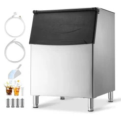 VEVOR Commercial Ice Maker Storage Bin, 500 LBS Capacity Ice-Bin, Stainless Steel Commercial Ice Storage Bin with Adjustable Anti-slip Rubber Feet, Suitable for Restaurant Hotel and Beverage Shops