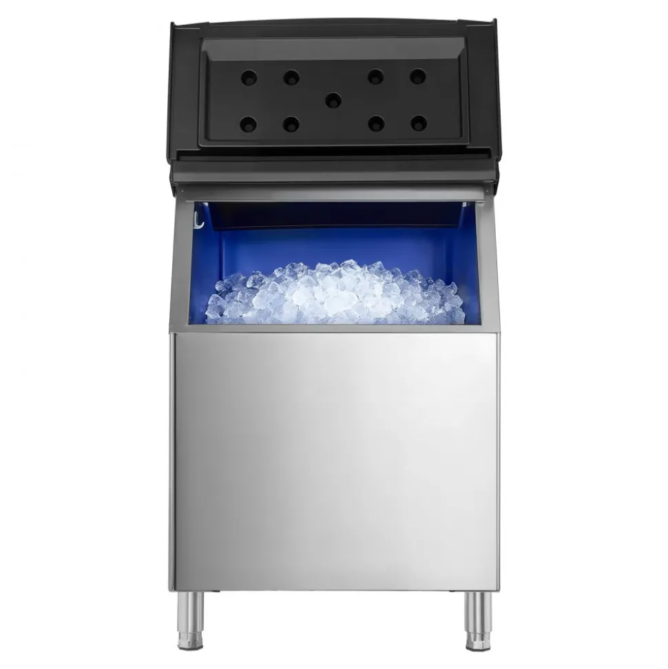VEVOR Commercial Ice Maker Storage Bin, 500 LBS Capacity Ice-Bin, Stainless Steel Commercial Ice Storage Bin with Adjustable Anti-slip Rubber Feet, Suitable for Restaurant Hotel and Beverage Shops