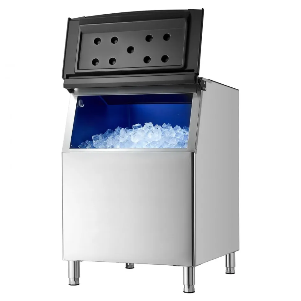 VEVOR Commercial Ice Maker Storage Bin, 500 LBS Capacity Ice-Bin, Stainless Steel Commercial Ice Storage Bin with Adjustable Anti-slip Rubber Feet, Suitable for Restaurant Hotel and Beverage Shops