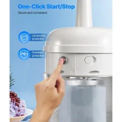 VEVOR Commercial Ice Shaver Crusher, 220lbs/hr Electric Fluffy Ice & Snow Cone Machine, 250W 1500RPM Tabletop Fluffy Shaved-Ice Machine for Parties Events Snack Bar, Home and Commercial Use (White)