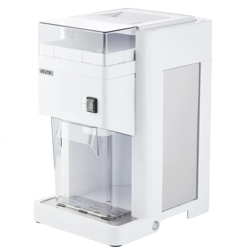 VEVOR Commercial Ice Shaver Machine, 1.91QT /1.8L Large Electric Ice Cube Crusher Shaved Maker with 300W Premium Motor, Stainless Steel Blades, for Bar Mixing Seafood Preservation Home Party, White