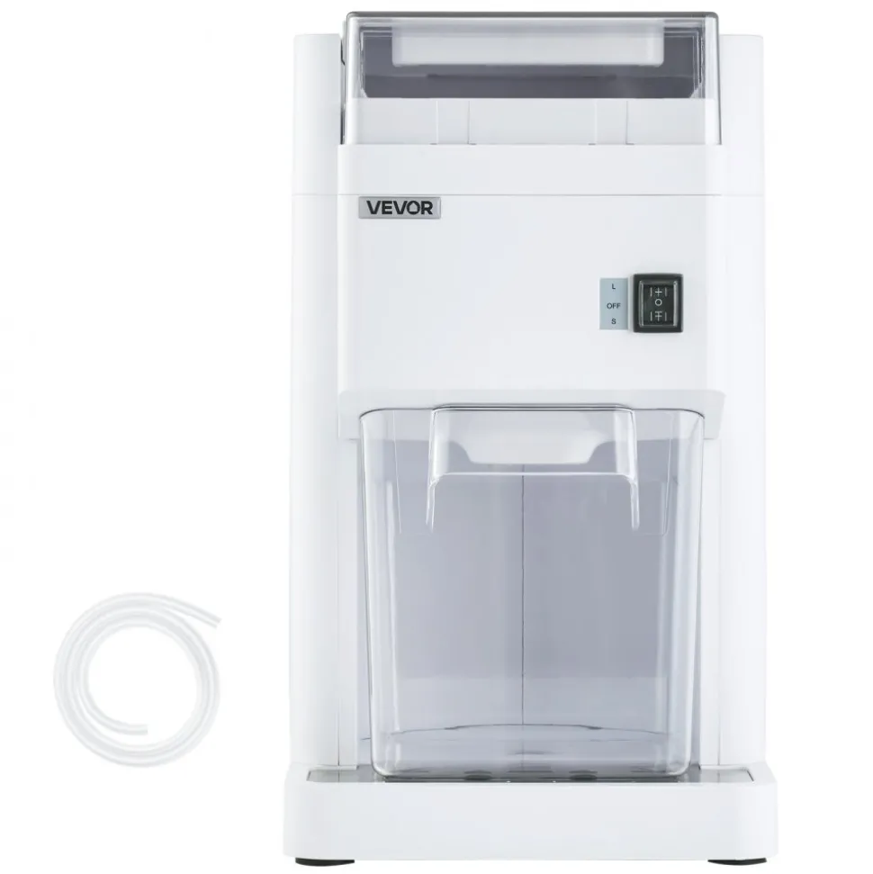 VEVOR Commercial Ice Shaver Machine, 1.91QT /1.8L Large Electric Ice Cube Crusher Shaved Maker with 300W Premium Motor, Stainless Steel Blades, for Bar Mixing Seafood Preservation Home Party, White