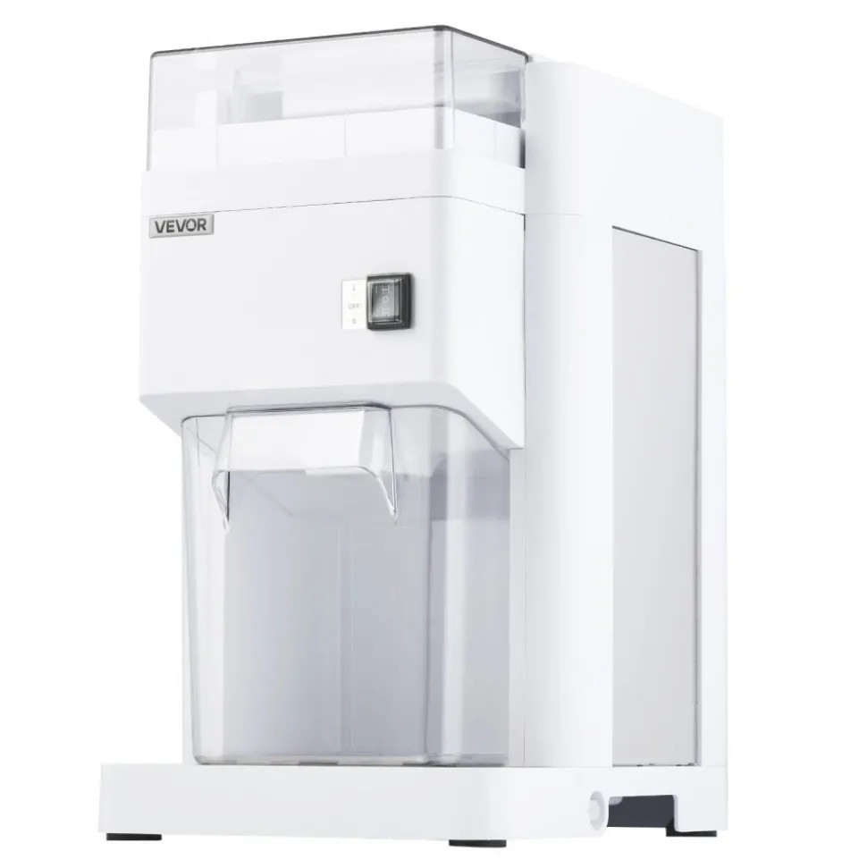 VEVOR Commercial Ice Shaver Machine, 1.91QT /1.8L Large Electric Ice Cube Crusher Shaved Maker with 300W Premium Motor, Stainless Steel Blades, for Bar Mixing Seafood Preservation Home Party, White