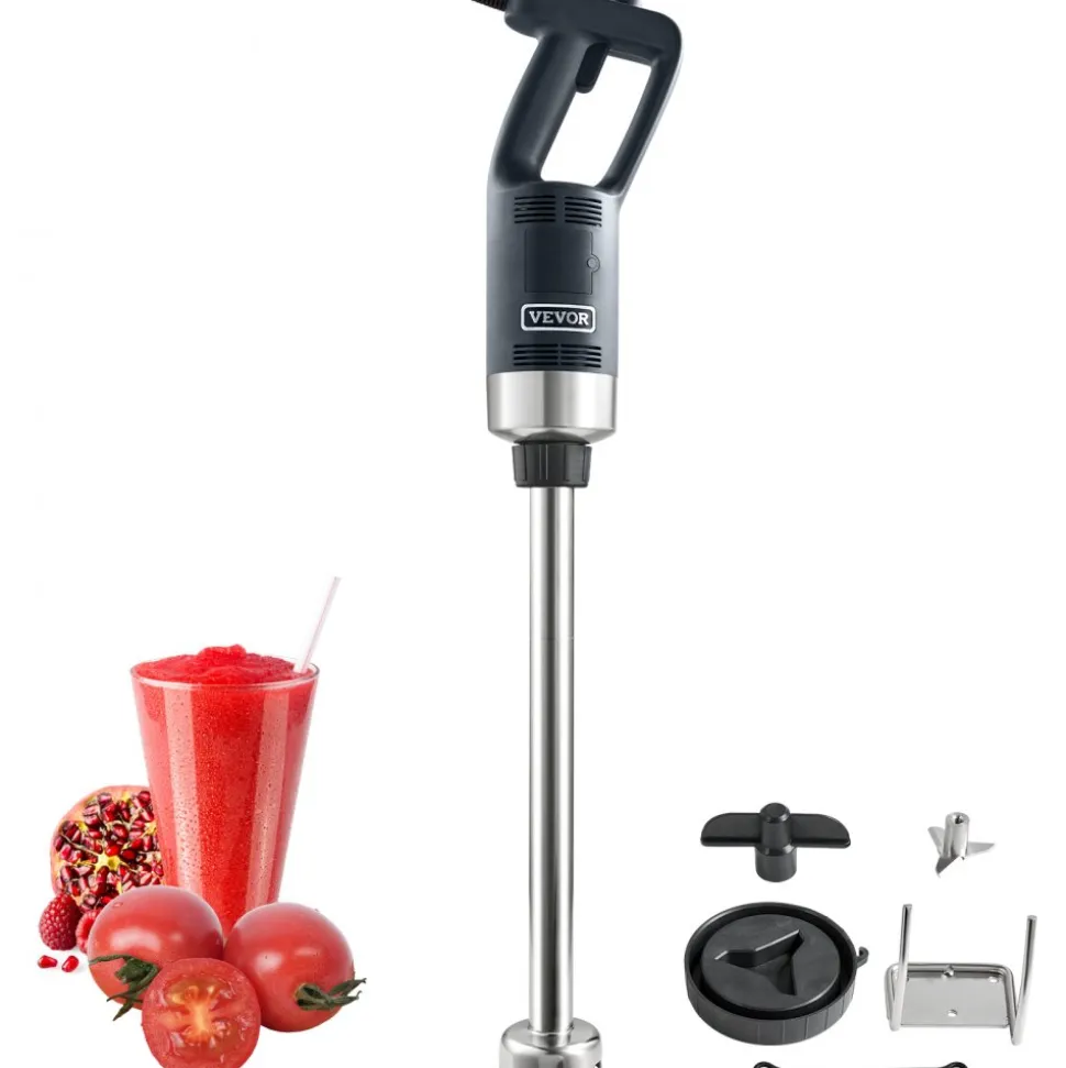 VEVOR Commercial Immersion Blender, 750W 16" Heavy Duty Hand Mixer, Variable Speed Kitchen Stick Mixer with 304 Stainless Steel Blade, Multi-Purpose Portable Mixer for Soup, Smoothie, Puree, Baby Food