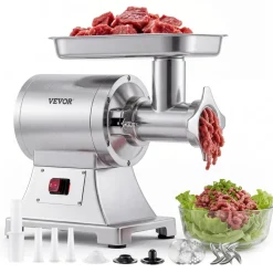 VEVOR Commercial Meat Grinder, 9.2 Lbs/Min Capacity, #12 Electric Meat Mincer with 2 Plates, 3 Sausage Stuffing Tubes & Kibbe Kit, 750W/1HP Sausage Maker for Home Kitchens & Restaurants, ETL Listed