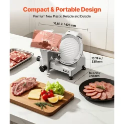 VEVOR Commercial Meat Slicer, 300W Electric Cutter, Removable 10