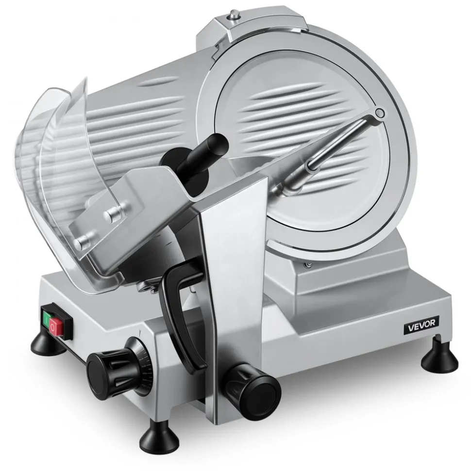 VEVOR Commercial Meat Slicer, 320W Electric Deli Food Slicer with 12" Carbon Steel Blade, Built-In Sharpener & 0-0.6" Adjustable Thickness for Frozen Meat, Ham, Baguett, Steak, UL Approved