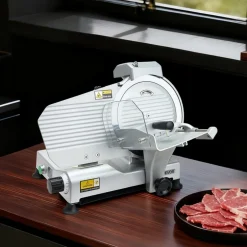 VEVOR Commercial Meat Slicer, 10 inch Electric Deli Slicer Machine, 320W Food-Slicer with SUS420 Blade, 0-0.4 inch Adjustable Thickness, for Frozen Meat, Ham, Baguett, Steak