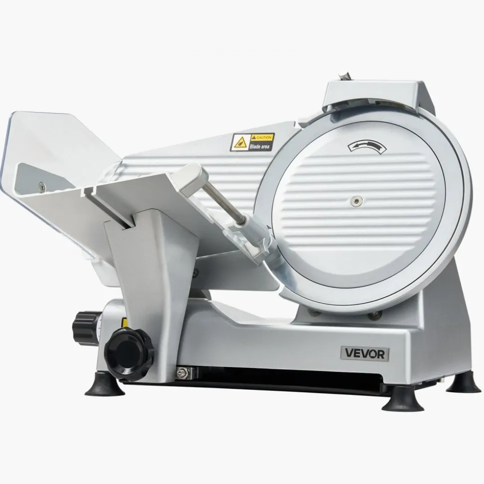 VEVOR Commercial Meat Slicer, 10 inch Electric Deli Slicer Machine, 320W Food-Slicer with SUS420 Blade, 0-0.4 inch Adjustable Thickness, for Frozen Meat, Ham, Baguett, Steak