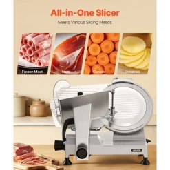 VEVOR Commercial Meat Slicer, 400W Electric Cutter, Removable 12