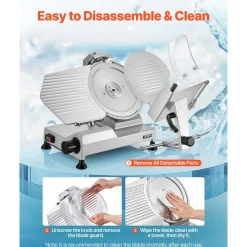 VEVOR Commercial Meat Slicer, 400W Electric Cutter, Removable 12