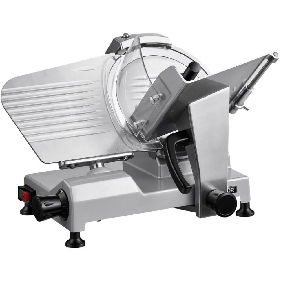 VEVOR 10" Commercial Meat Slicer, 240W Electric Deli Food Slicer with Carbon Steel Blade, Built-In Sharpener & 0-0.47" Adjustable Thickness for Frozen Meat, Ham, Baguett, Steak, UL Approved