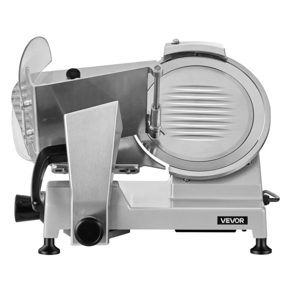 VEVOR 10" Commercial Meat Slicer, 240W Electric Deli Food Slicer with Carbon Steel Blade, Built-In Sharpener & 0-0.47" Adjustable Thickness for Frozen Meat, Ham, Baguett, Steak, UL Approved