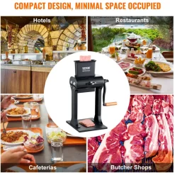 VEVOR Commercial Meat Tenderizer, Heavy Duty Stainless Steel Meat Tenderizer Machine, Quick and Easy Manual Operation Kitchen Tool, 5.8" Feed Port for Beef, Turkey, Chicken, Pork, Steak, and Fish