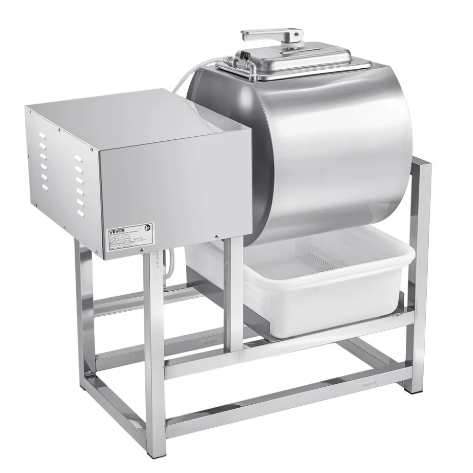 VEVOR Commercial Meat Tumbler Marinator, 40L Vacuum Tumbler Marinating Machine with Bidirectional Rotation and 3-Speed, Stainless Steel Vacuum Curing Machine for Chicken Pork Fish, Steak House