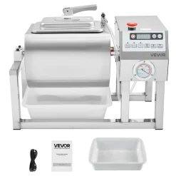 VEVOR Commercial Meat Tumbler Marinator, 20L Vacuum Tumbler Marinating Machine with Bidirectional Rotation and 3-Speed, Stainless Steel Vacuum Curing Machine for Chicken Steak Pork, Restaurant