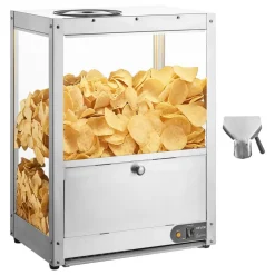VEVOR Commercial Nacho Chip Warmer, 85QT Chip Warmer Machine with Heating Base and Warming Light, Nacho Machine with Deflection Board, Stainless Steel, for Nacho Chips, Popcorn, Potato Chips, Peanut