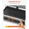 VEVOR Commercial Panini Grill, 3600W Electric Sandwich Panini Maker, Stainless Steel Double Sandwichs Press with Handle and Temp Control, 19x9 in Full Flat Enamel Plate, for Hamburger Steak Bacon