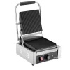 VEVOR Commercial Panini Grill, 1800W Electric Sandwich Panini Maker, Stainless Steel Sandwichs Press Grill with Handle and Temp Control, 8.8x9 in Full Grooved Enamel Plate for Hamburger Steak Bacon