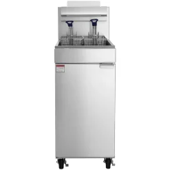 VEVOR Commercial Propane Deep Fryer 90,000 BTU with 2 Baskets, 3-Tube Burner Fryer, Stainless Steel Floor Standing Deep Fryers Cart, 40 lbs Capacity for Restaurants