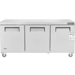 VEVOR 72" Commercial Refrigerator Sandwich & Salad Prep Table, 20 Cu. Ft Stainless Steel Refrigerated Food Prep Station with 3 Doors, Frost Free Refrigerator with Lock for Restaurant, Bar, Store