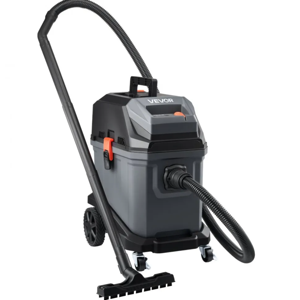 VEVOR Commercial Shop Vac, 11 Gallon Wet Dry Shop Vacuum, 5.5 Peak HP Portable with One-Button Self-Cleaning, 1350W Input, 1.25in x 7ft Hose, 20ft Cord, Industrial-Grade for Jobsite, Workshop