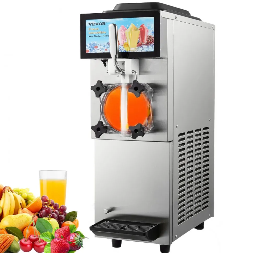 VEVOR Commercial Slushy Machine, 12L / 3.17 Gal Single Tank, Cool and Freeze Modes, Stainless Steel Margarita Smoothie Frozen Drink Maker, Slushie Machine for Party Cafes Restaurants Bars Home