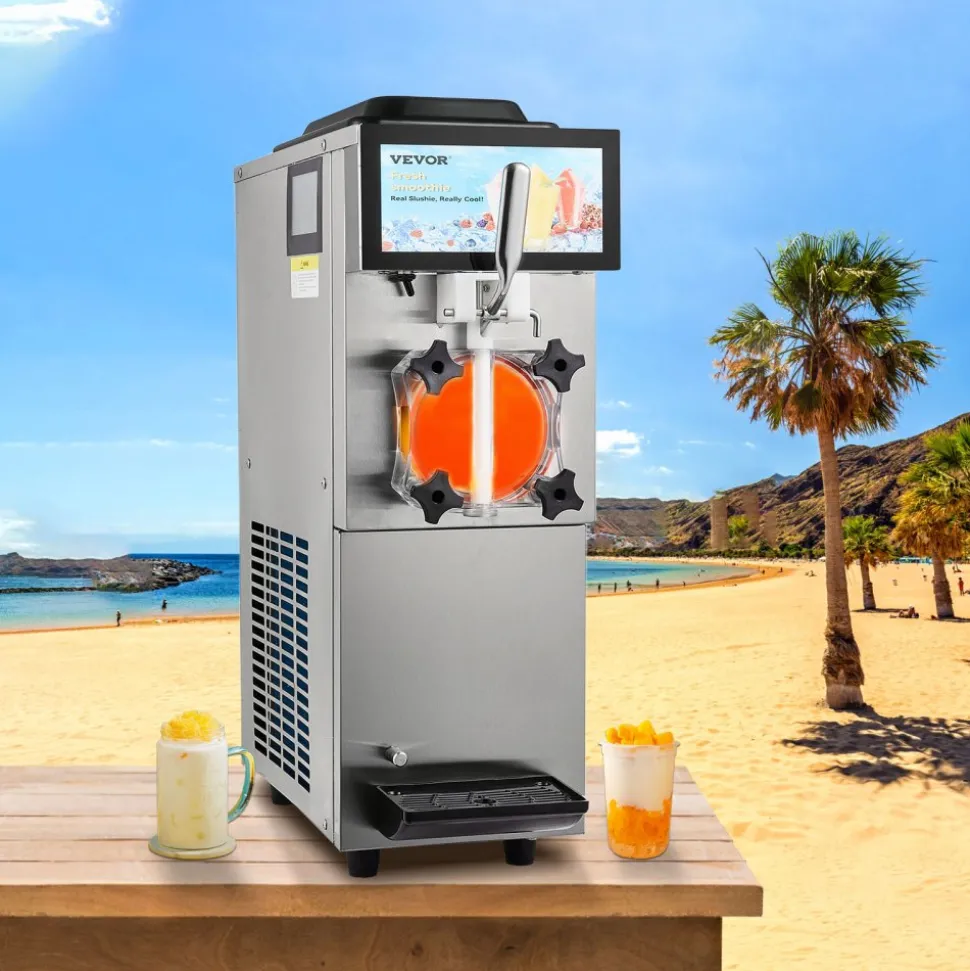 VEVOR Commercial Slushy Machine, 12L / 3.17 Gal Single Tank, Cool and Freeze Modes, Stainless Steel Margarita Smoothie Frozen Drink Maker, Slushie Machine for Party Cafes Restaurants Bars Home