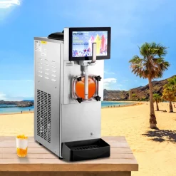 VEVOR Commercial Slushy Machine, 8L / 2.1 Gal Single Bowl, Cool and Freeze Modes, 1050W Stainless Steel Margarita Smoothie Frozen Drink Maker, Slushie Machine for Party Cafes Restaurants Bars Home