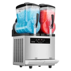 VEVOR Commercial Slushy Machine, 12Lx2 Double Tank Frozen Drink Machine, 96 Cups Stainless Steel Margarita Smoothie Frozen Drink Maker, Slushie Maker for Home Party Restaurants Cafe Bars