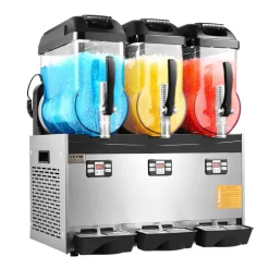 VEVOR Commercial Slushy Machine, 12Lx3 Triple Tank Frozen Drink Machine, 144 Cups Stainless Steel Margarita Smoothie Frozen Drink Maker, Slushie Maker for Home Party Restaurants Cafe Bars