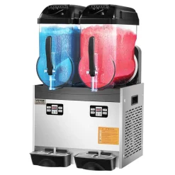 VEVOR Commercial Slushy Machine, 12Lx2 Double Tank Frozen Drink Machine, 96 Cups Stainless Steel Margarita Smoothie Frozen Drink Maker, Slushie Maker for Home Party Restaurants Cafe Bars