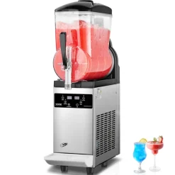 VEVOR Commercial Slushy Machine, 300W 110V, 6L/1.6 Gal 25 Cups Single-Bowl, Stainless Steel Margarita Smoothie Frozen Drink Maker, Slushie Machine for Cafes Restaurants Bars Home Use