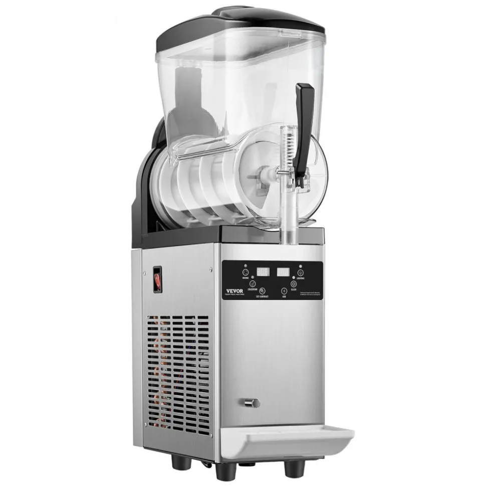 VEVOR Commercial Slushy Machine, 300W 110V, 6L/1.6 Gal 25 Cups Single-Bowl, Stainless Steel Margarita Smoothie Frozen Drink Maker, Slushie Machine for Cafes Restaurants Bars Home Use
