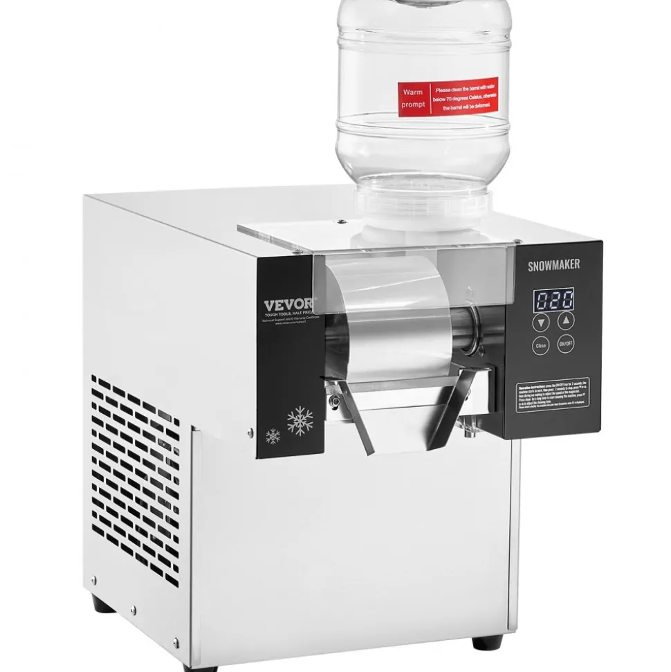 VEVOR Commercial Snowflake Ice Machine, 375LBS/24H Snowflake Ice Maker, Stainless Steel Ice Shaver Machine, Electric Snow Cone Maker, Air Cooling System for Rapid Heat Dissipation, for Bakery, Cafe