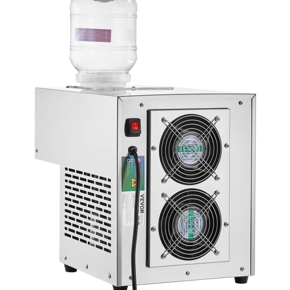 VEVOR Commercial Snowflake Ice Machine, 375LBS/24H Snowflake Ice Maker, Stainless Steel Ice Shaver Machine, Electric Snow Cone Maker, Air Cooling System for Rapid Heat Dissipation, for Bakery, Cafe