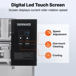 VEVOR Commercial Snowflake Ice Machine, 176.4LBS/24H Snowflake Ice Maker, Stainless Steel Ice Shaver Machine, Electric Snow Cone Maker, Air Cooling System for Rapid Heat Dissipation, for Bakery, Cafe
