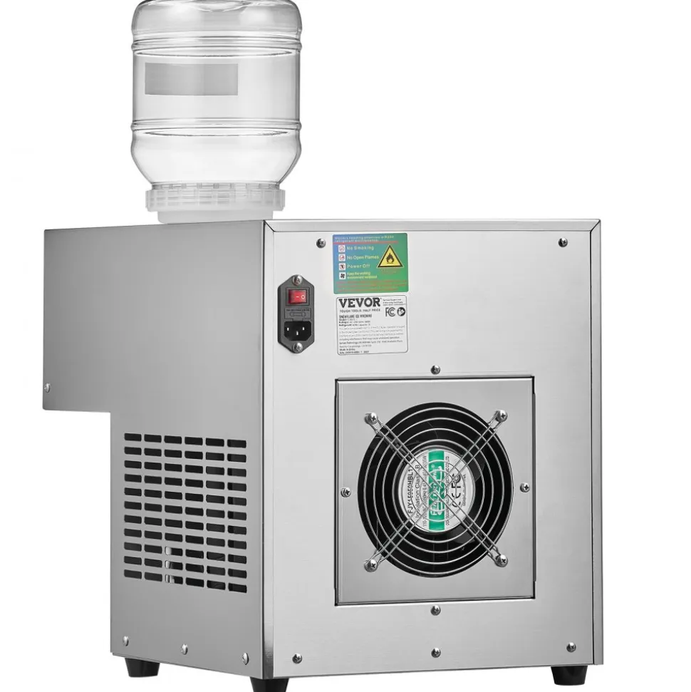 VEVOR Commercial Snowflake Ice Machine, 176.4LBS/24H Snowflake Ice Maker, Stainless Steel Ice Shaver Machine, Electric Snow Cone Maker, Air Cooling System for Rapid Heat Dissipation, for Bakery, Cafe