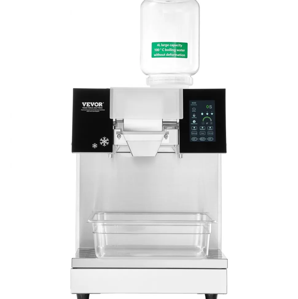 VEVOR Commercial Snowflake Ice Machine, 507LBS/24H Snowflake Ice Maker, Stainless Steel Ice Shaver Machine, Electric Snow Cone Maker, Air Cooling System for Rapid Heat Dissipation, for Bakery, Cafe