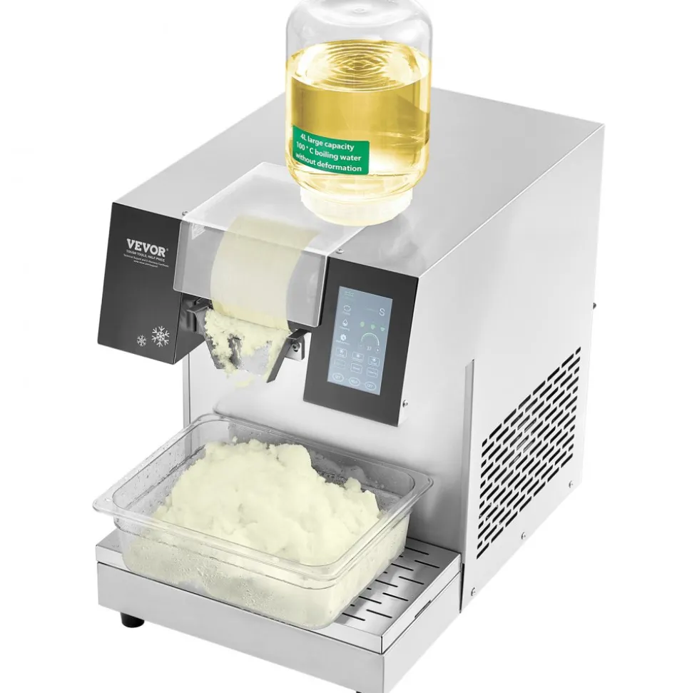 VEVOR Commercial Snowflake Ice Machine, 507LBS/24H Snowflake Ice Maker, Stainless Steel Ice Shaver Machine, Electric Snow Cone Maker, Air Cooling System for Rapid Heat Dissipation, for Bakery, Cafe