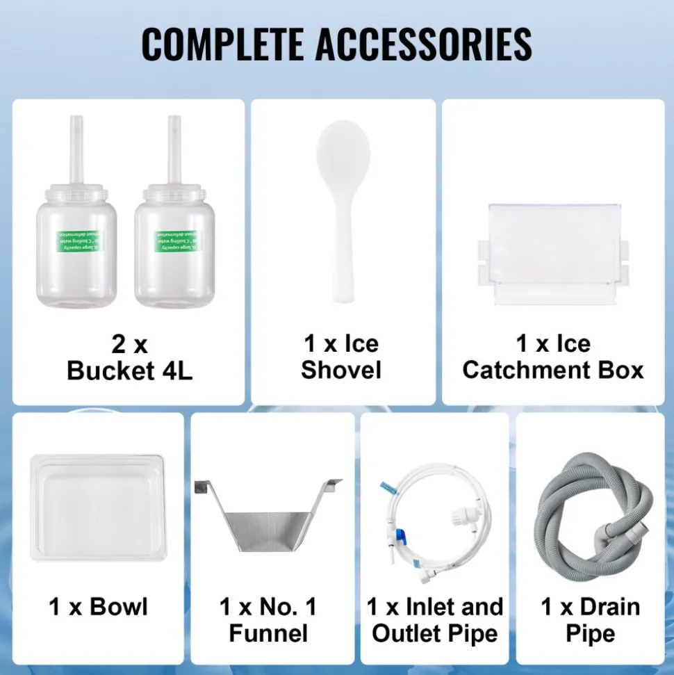 VEVOR Commercial Snowflake Ice Machine, 397LBS/24H Snowflake Ice Maker, Stainless Steel Ice Shaver Machine, Electric Snow Cone Maker, Air Cooling System for Rapid Heat Dissipation, for Bakery, Cafe
