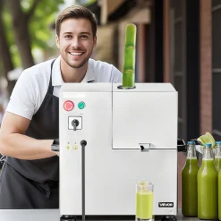 VEVOR Commercial Sugar Cane Juicer, 110LBS/H High Output Sugarcane Juicer Machine with 3 Stainless Steel Rollers, 2.4" Large Inlet, Manual Sugar Cane Press Juice Extractor Squeezer for Home/Commercial