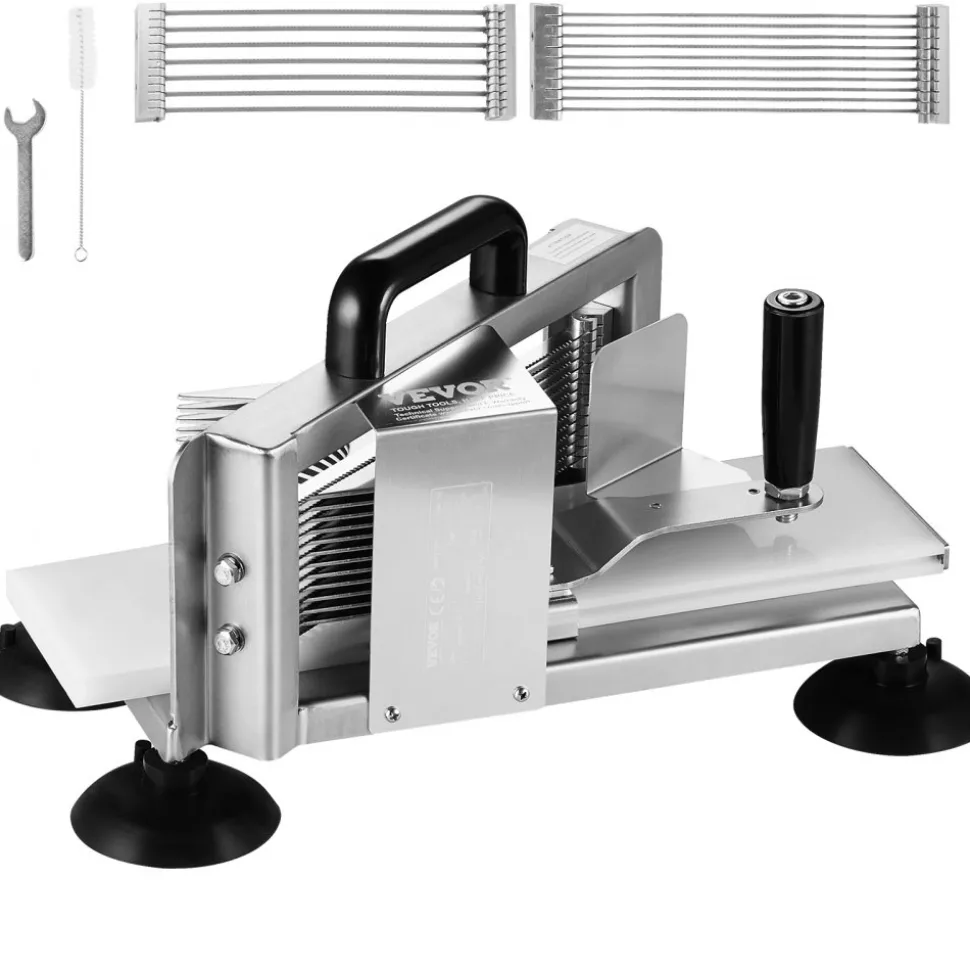 VEVOR Commercial Tomato Slicer, 1/4"+3/8"+3/16" Tomato Cutter Slicer, Stainless Steel Heavy Duty Tomato Slicer Machine, Manual Tomato Slicer with Non-slip Feet, Cutting Tomatoes, Cucumbers, Bananas