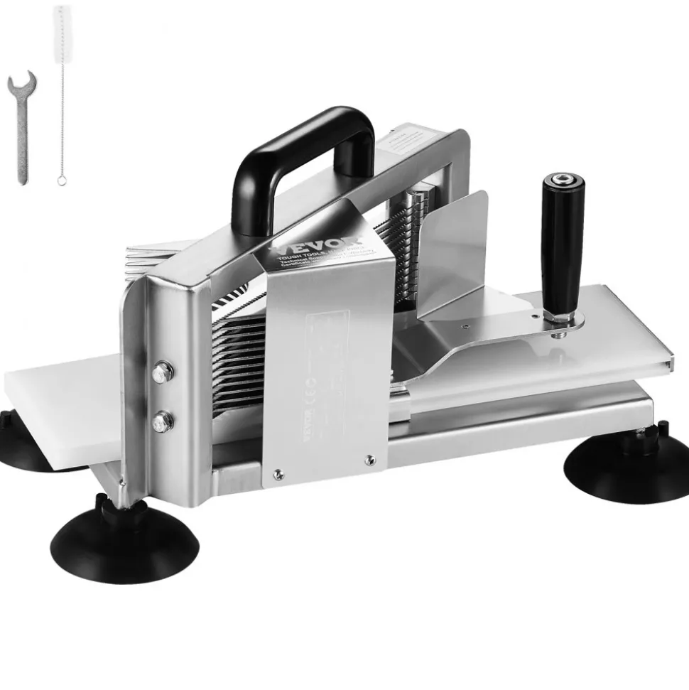 VEVOR Commercial Tomato Slicer, 3/16 inch Tomato Cutter Slicer, Stainless Steel Heavy Duty Tomato Slicer Machine, Manual Tomato Slicer with Non-slip Feet, for Cutting Tomatoes, Cucumbers, Bananas