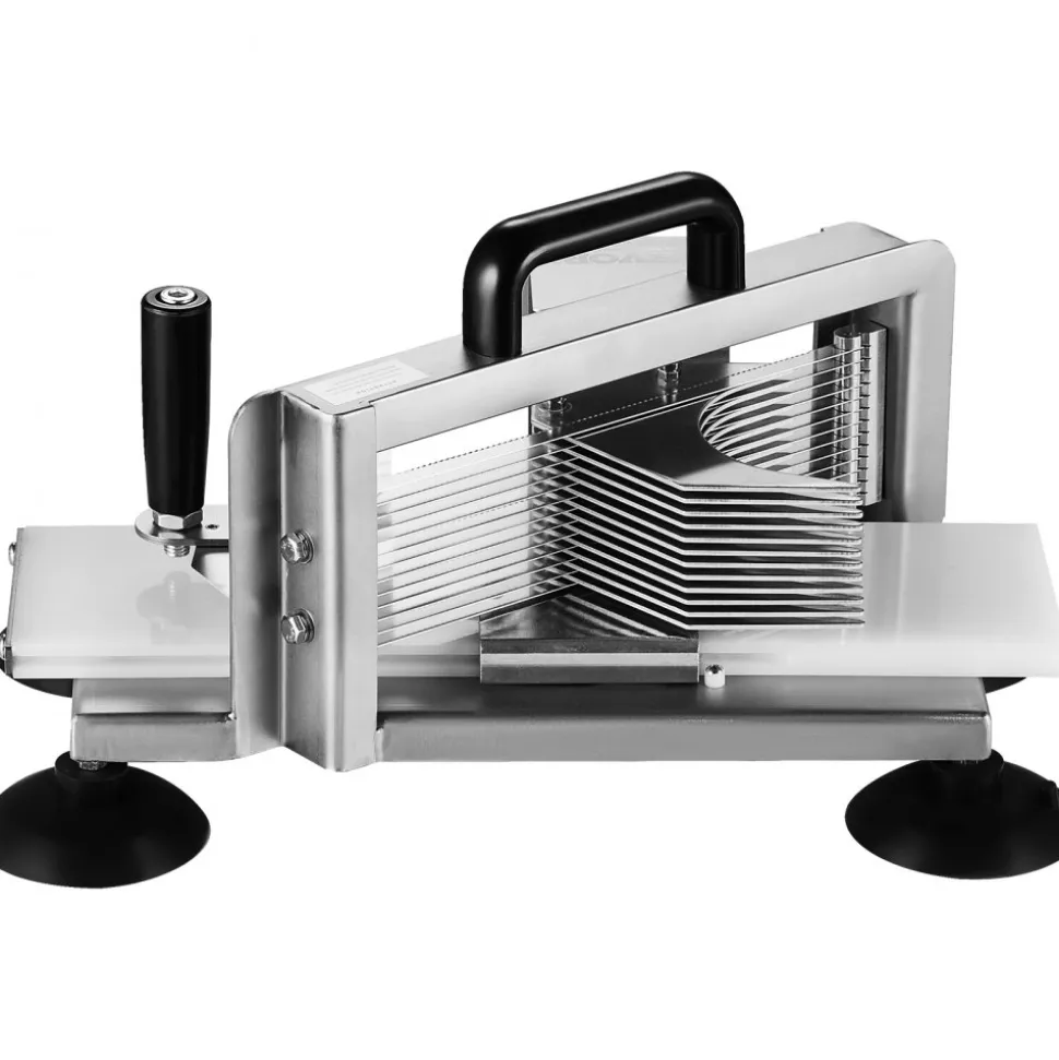 VEVOR Commercial Tomato Slicer, 3/16 inch Tomato Cutter Slicer, Stainless Steel Heavy Duty Tomato Slicer Machine, Manual Tomato Slicer with Non-slip Feet, for Cutting Tomatoes, Cucumbers, Bananas