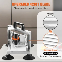VEVOR Commercial Tomato Slicer, 1/4 inch Tomato Cutter Slicer, Stainless Steel Heavy Duty Tomato Slicer Machine, Manual Tomato Slicer with Non-slip Feet, for Cutting Tomatoes, Cucumbers, Bananas