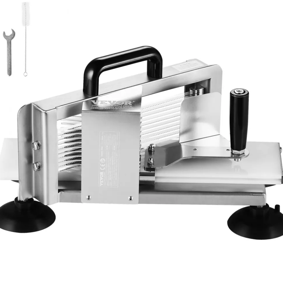 VEVOR Commercial Tomato Slicer, 1/4 inch Tomato Cutter Slicer, Stainless Steel Heavy Duty Tomato Slicer Machine, Manual Tomato Slicer with Non-slip Feet, for Cutting Tomatoes, Cucumbers, Bananas