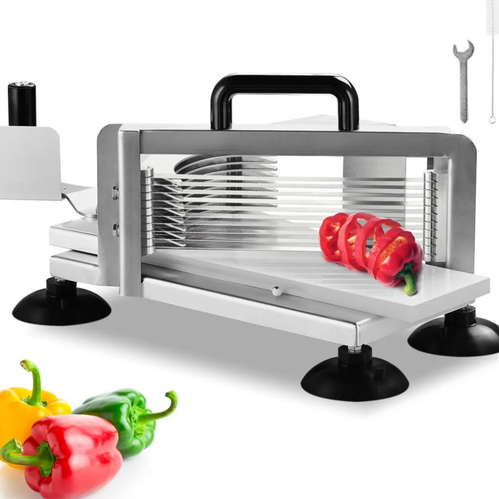 VEVOR Commercial Tomato Slicer, 1/4 inch Tomato Cutter Slicer, Stainless Steel Heavy Duty Tomato Slicer Machine, Manual Tomato Slicer with Non-slip Feet, for Cutting Tomatoes, Cucumbers, Bananas