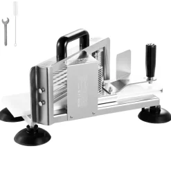 VEVOR Commercial Tomato Slicer, 3/8 inch Tomato Cutter Slicer, Stainless Steel Heavy Duty Tomato Slicer Machine, Manual Tomato Slicer with Non-slip Feet, for Cutting Tomatoes, Cucumbers, Bananas