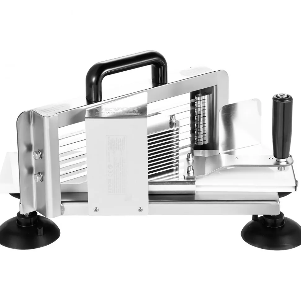 VEVOR Commercial Tomato Slicer, 3/8 inch Tomato Cutter Slicer, Stainless Steel Heavy Duty Tomato Slicer Machine, Manual Tomato Slicer with Non-slip Feet, for Cutting Tomatoes, Cucumbers, Bananas